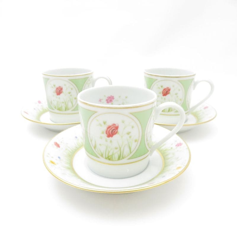 未使用 HAVILAND アビランド Floralies デミタスカップ＆ソーサー 3客 セット SM4709U2 【中古】