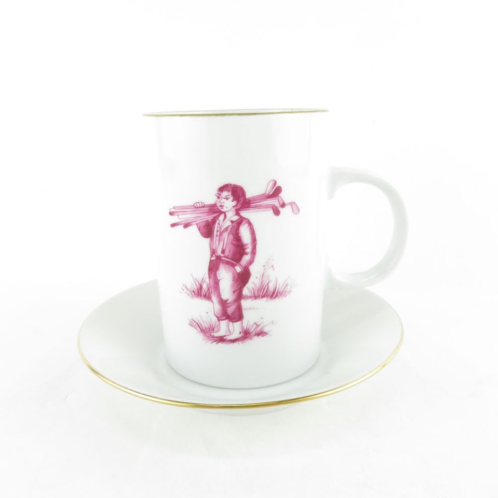 美品 HOCHST ヘキスト カップ＆ソーサー ゴルフ絵 ドイツ SU6488C 【中古】