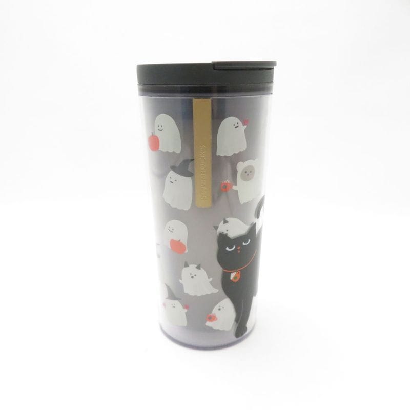 美品 STARBUCKS スターバックス ハロウィン2021 グローインザダーク タンブラー スタバ 暗闇で光る 黒猫 SC9339F1 【中古】