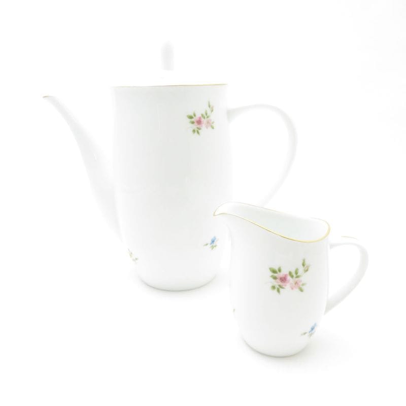 OKURA 大倉陶園 コーヒーポット クリーマー 2点 セット 小花柄 ミルク クリーム SC9147P1 【中古】