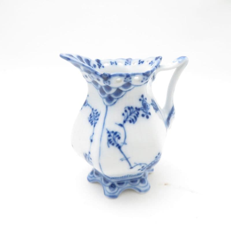 未使用 ROYAL COPENHAGEN ロイヤルコペンハーゲン ブルーフルーテッド フルレース クリーマー 顔付き ミルクピッチャー 北欧 SO3731C1 【中古】