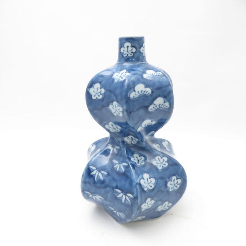 美品 源右衛門窯 福寿 捻りひょうたん 花瓶 花びん 花器 花入れ SC9661G1 【中古】