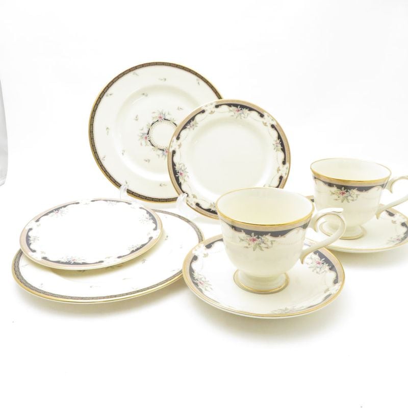 LENOX レノックス HARTWELL HOUSE カップ＆ソーサー 中皿 6点 セット 16cm 20cm プレート SX226B1 【中古】
