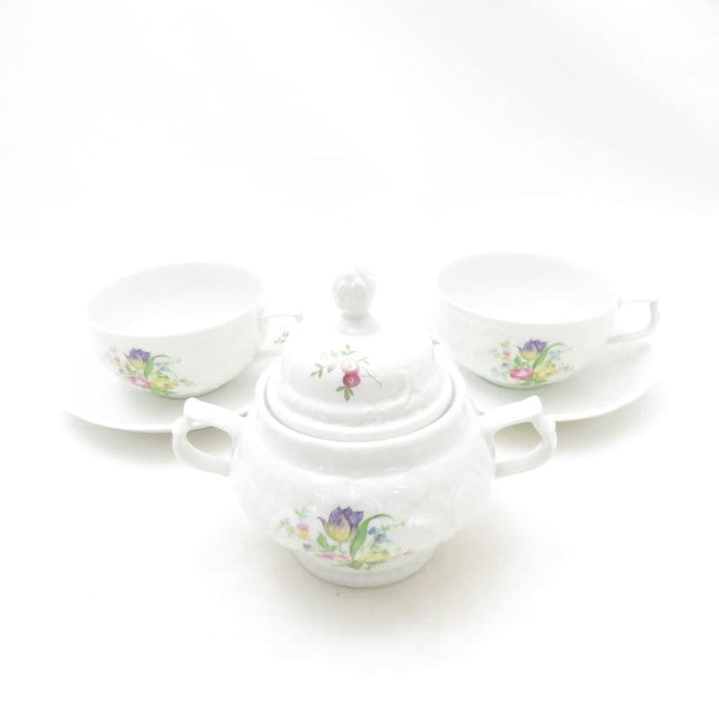 未使用 Rosenthal ローゼンタール クラシックローズ ティーカップ＆ソーサー シュガーポット 3点 セット 紅茶 砂糖 SO3815C1 【中古】