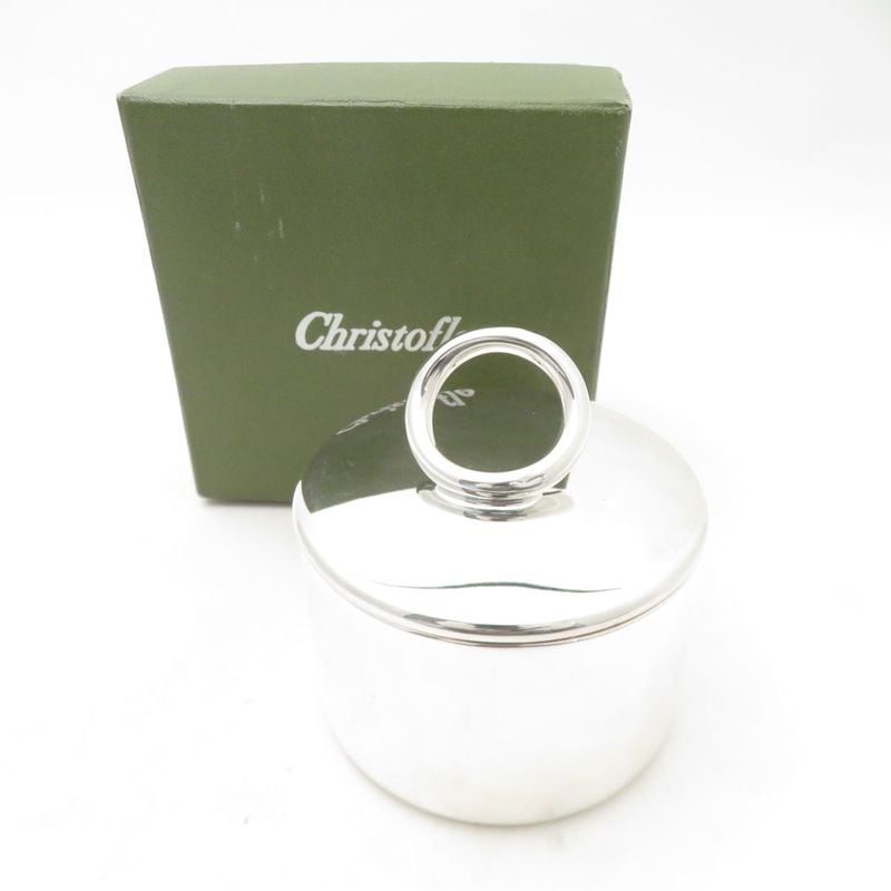 美品 Christofle クリストフル ヴェルティゴ シュガーポット 砂糖 蓋付き SD192C2 【中古】