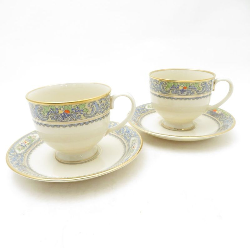美品 LENOX レノックス オータム カップ＆ソーサー 2客 ペア ティー/コーヒー 金彩 ヴィンテージ SC10863S1 【中古】