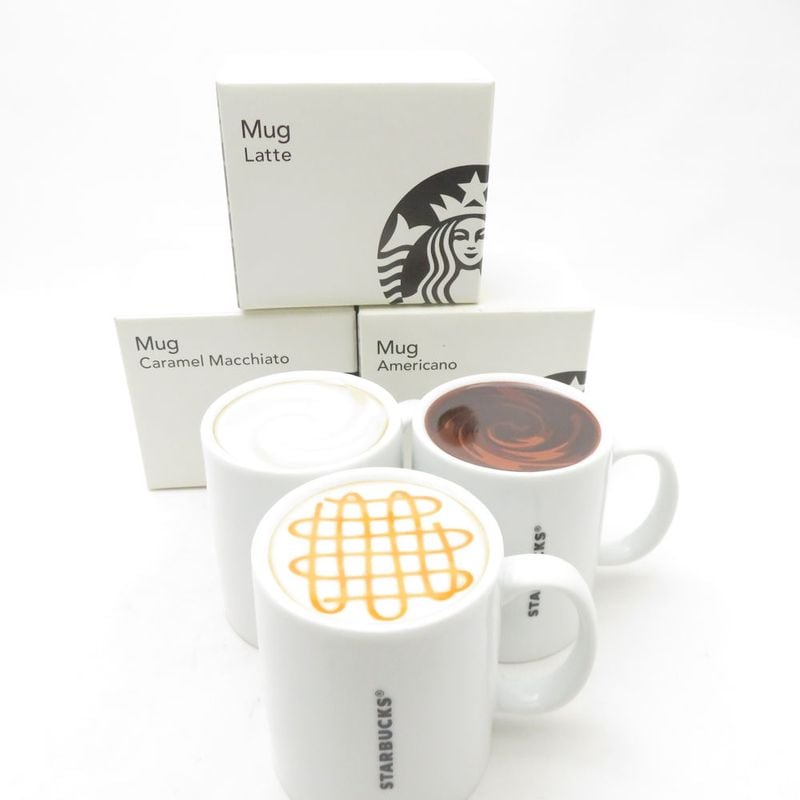 未使用 STARBUCKS スターバックス マグ ラテ アメリカーノ キャラメルマキアート マグカップ 3点 セット nendo SM5068E2 【中古】