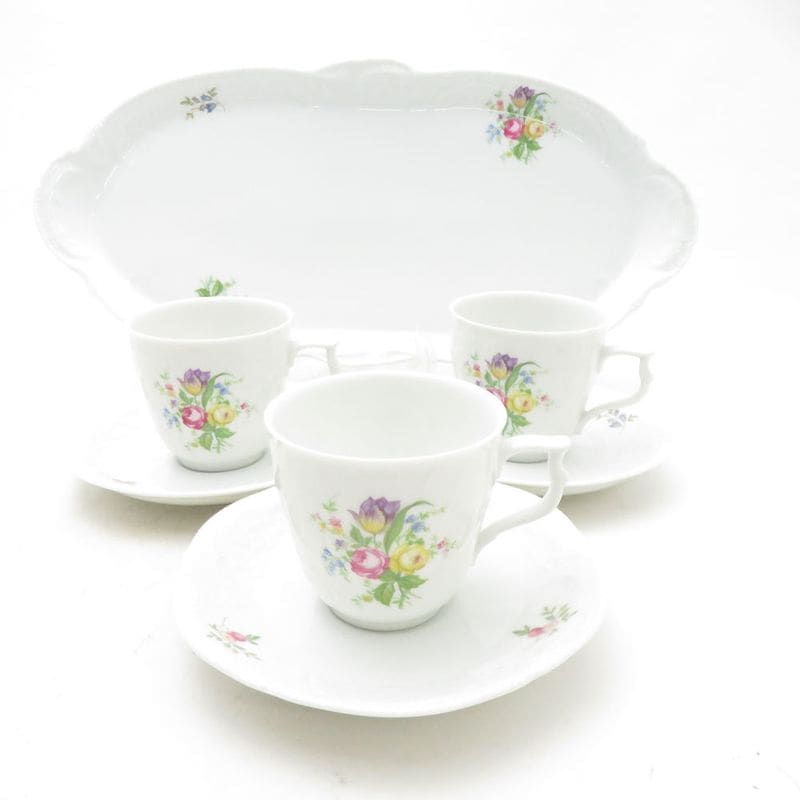 Rosenthal ローゼンタール クラシックローズコレクション カップ＆ソーサー プレート 3点 セット オーバル 長皿 SO3865K1 【中古】