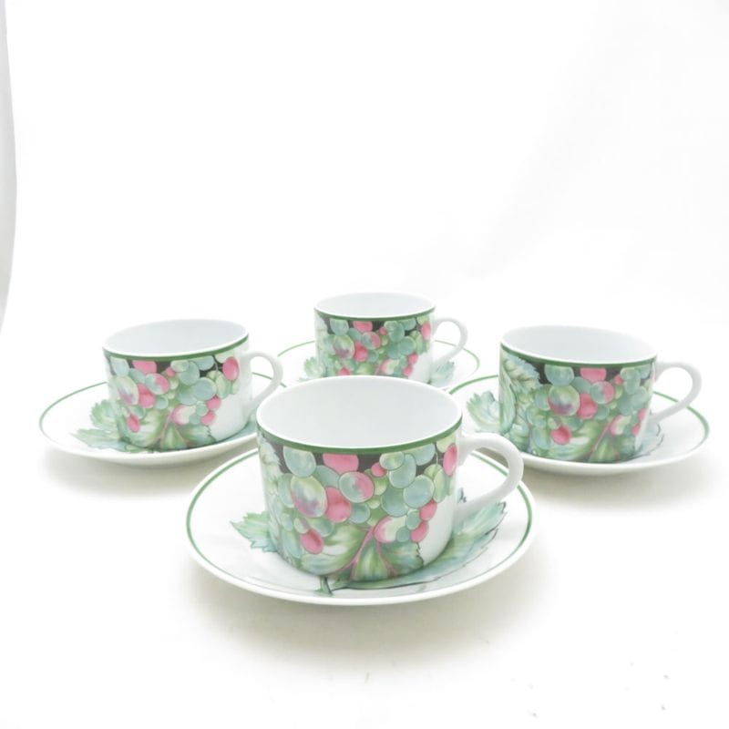 美品 PHILIPPE DESHOULIERES フィリップデズリエ コーヒーカップ＆ソーサー 4客 セット 珈琲 リモージュ SU13817X1 【中古】