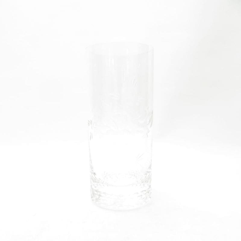 美品 Meissen Crystal マイセンクリスタル ハイボールタンブラー 1点 H14cm グラス 花 フラワー SC10808B1 【中古】