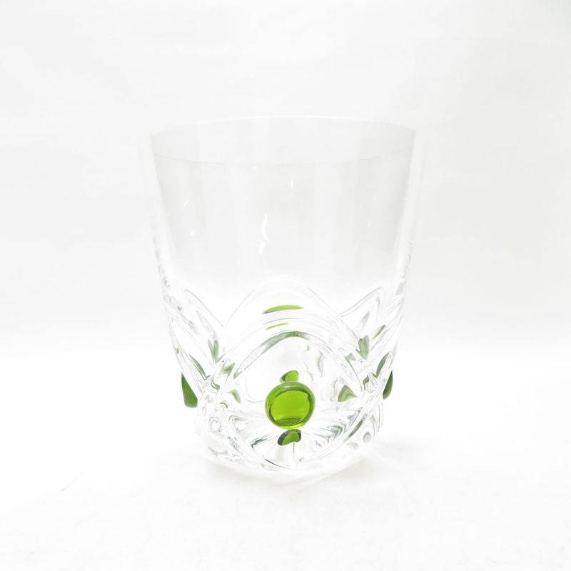 LALIQUE ラリック フロリダ タンブラー ロックグラス 大 グリーンドット 緑 SC11018L2 【中古】