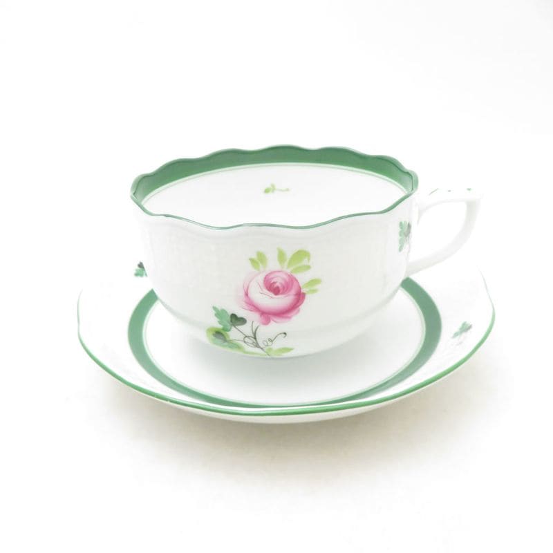 未使用 Herend ヘレンド ウィーンの薔薇 ティーカップ＆ソーサー バラ SM5231Q1 【中古】