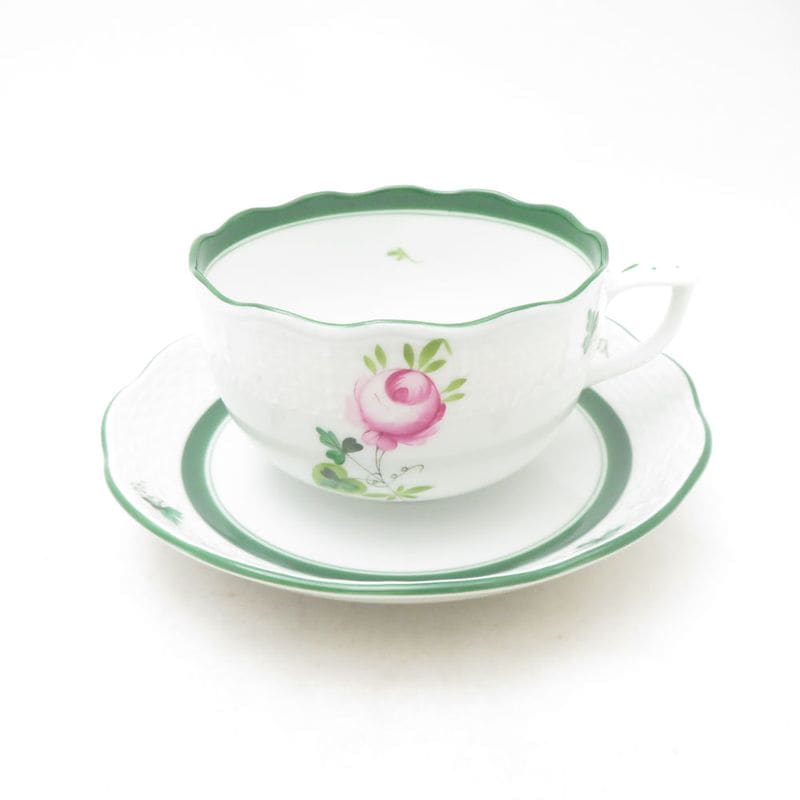 未使用 Herend ヘレンド ウィーンの薔薇 ティーカップ＆ソーサー バラ SM5232Q1 【中古】