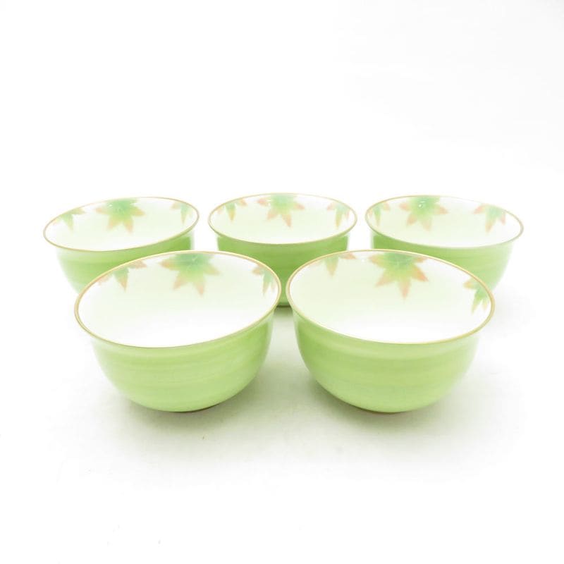 美品 Fukagawa Seiji 深川製磁 湯呑み 5点 セット ゆのみ 紅葉 SM5146Q1 【中古】