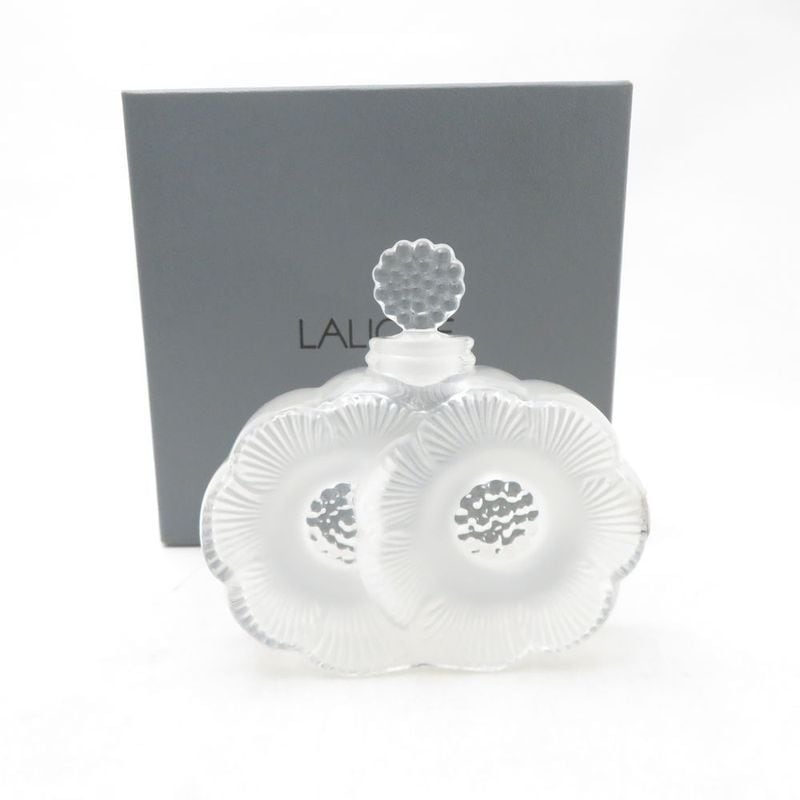美品 LALIQUE ラリック Deux Fleurs ドゥ フルール ふたつの花 香水瓶 クリスタル パフュームボトル フレグランス オブジェ SU14038L2 【中古】