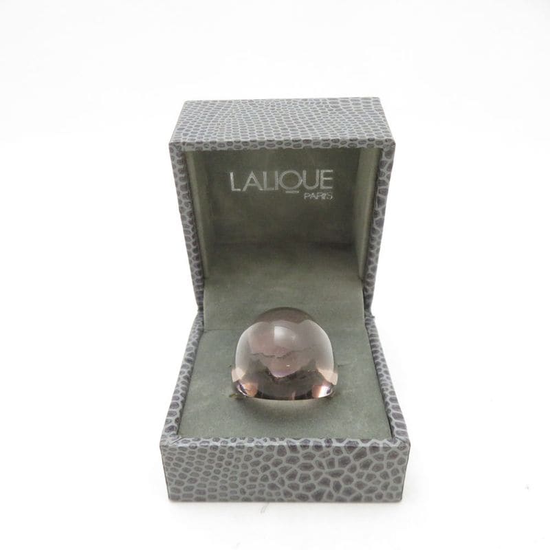 美品 LALIQUE ラリック カボションリング クリスタル パープル系 薄紫 ジュエリー 指輪 SU14042L2 【中古】