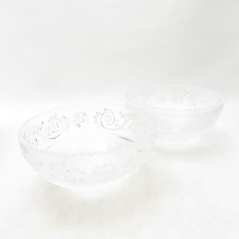 Baccarat バカラ アラベスク ボウル 2点 クリスタル ペア 12cm スモール 深皿 テーブルウェア SU14075G1 【中古】