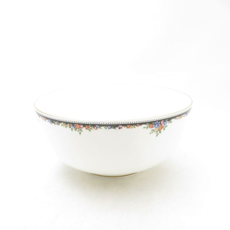 美品 WEDGWOOD ウェッジウッド オズボーン ボウル サラダ マルチ 深皿 鉢 金彩 黒壺 英国 SU14034T1 【中古】