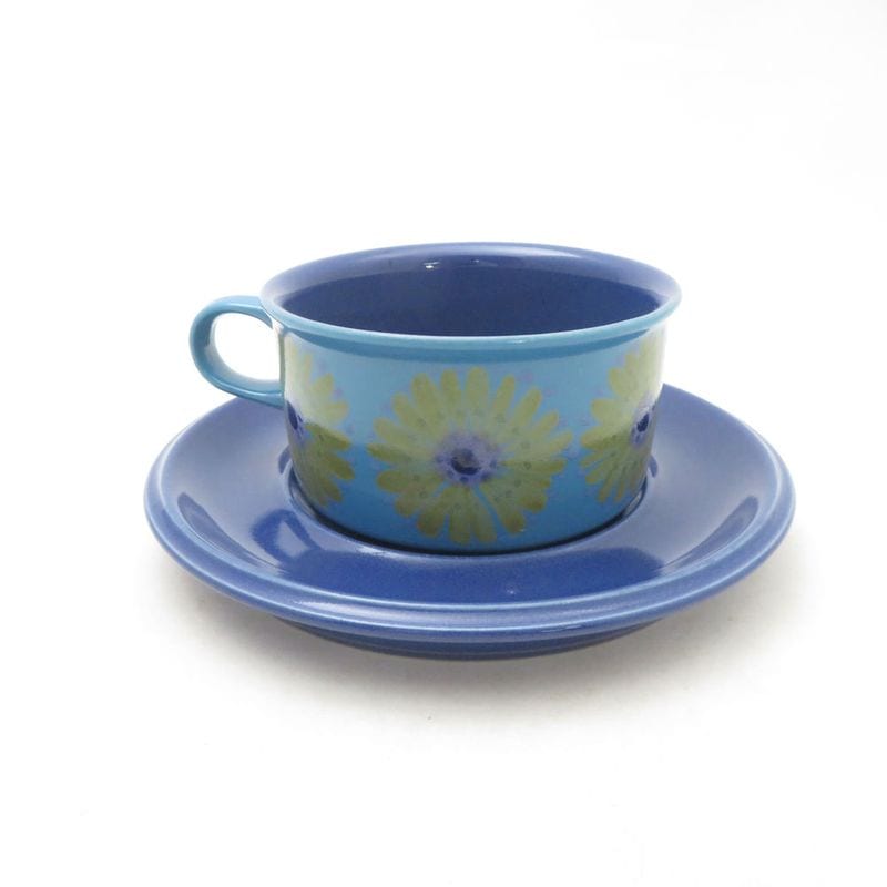 美品 ARABIA アラビア HLA Hilkka Liisa Ahola ヒルッカ リーサ アホラ ティーカップ＆ソーサー 北欧 ターコイズ 希少 SM5157E2 【中古】