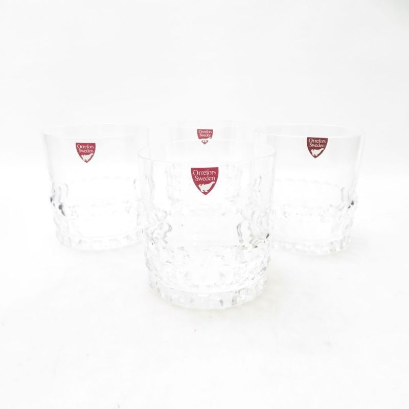 美品 Orrefors オレフォス Silvia シルビア タンブラー 4点 セット グラス SC11084G2 【中古】