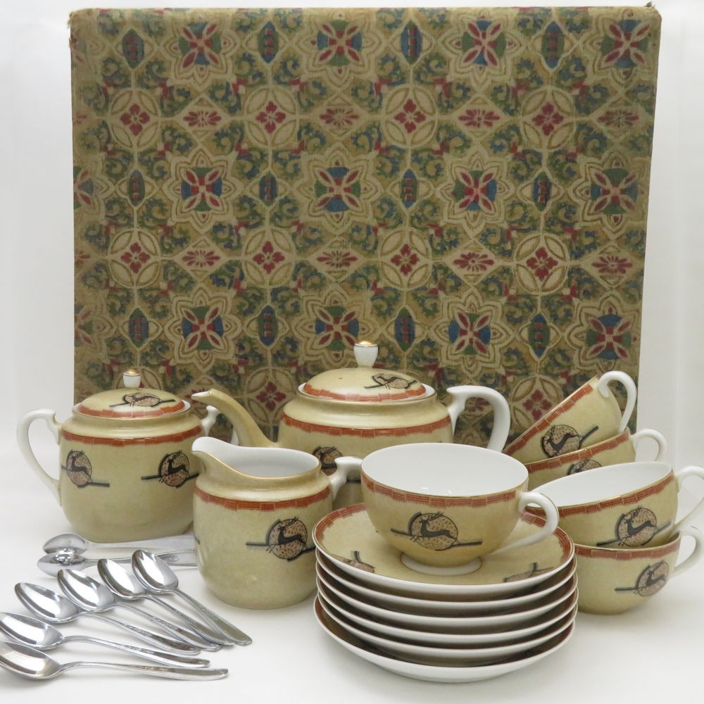 美品 東洋陶器會社 カップ＆ソーサー ポット クリーマー 他 9点 セット 昭和初期 オールド レア SO1252Z 【中古】