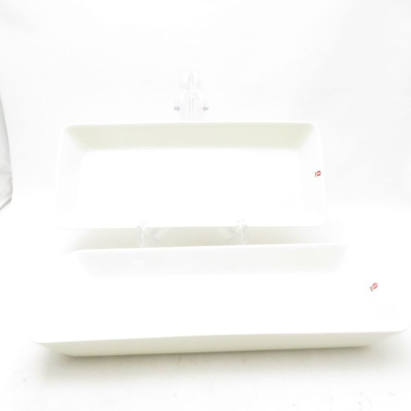 美品 iittala イッタラ ティーマ ロングプレート 2枚 16×37cm プラター 長皿 北欧 フィンランド SU14190B3 【中古】