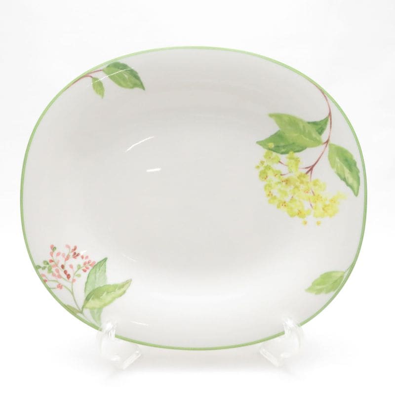 美品 Villeroy&Boch ビレロイ＆ボッホ グリーンガーランド 大皿 オーバル 柄 23cmプレート SD218H2 【中古】