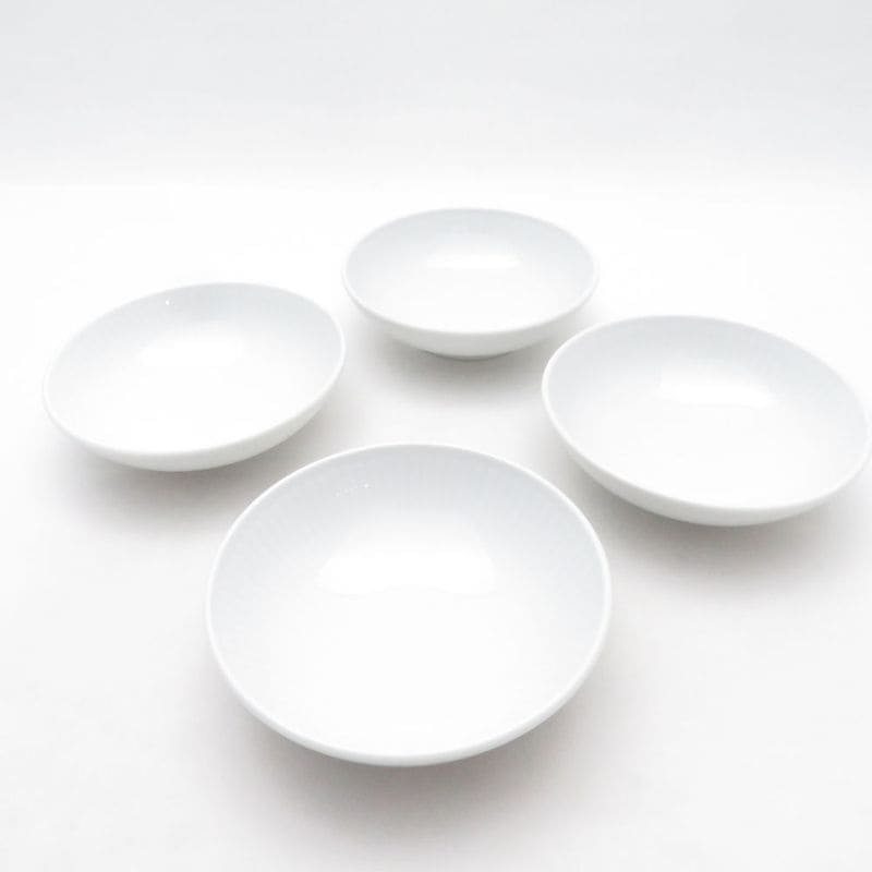 美品 ROYAL COPENHAGEN ロイヤルコペンハーゲン ホワイトフルーテッド ボウル 4点 セット 9cmプレート 小皿 SU14347L1 【中古】