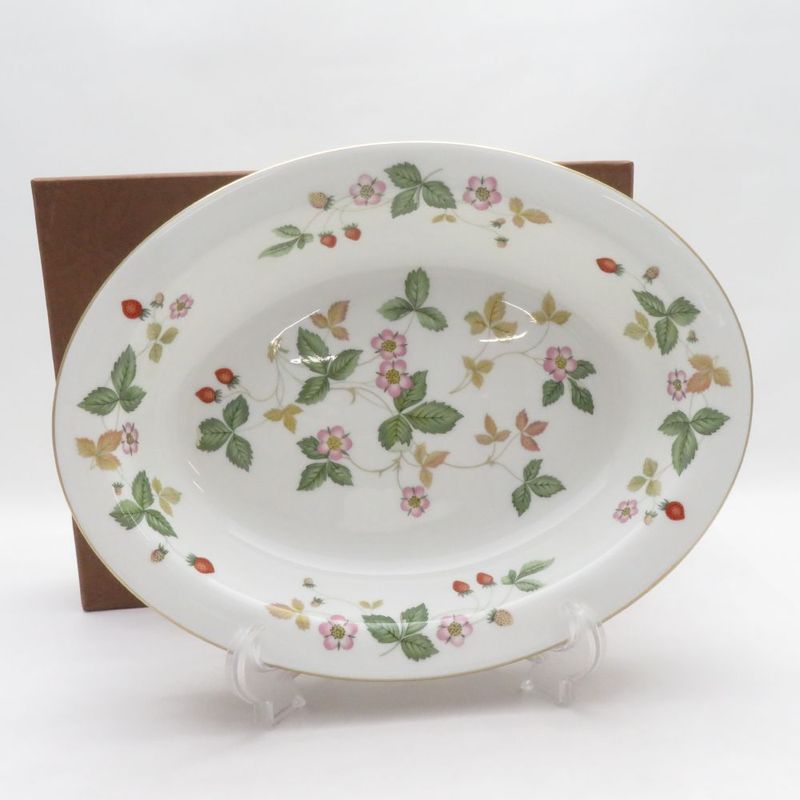 美品 WEDGWOOD ウェッジウッド ワイルドストロベリー ベジタブルディッシュ オーバルボウル 野菜 深皿 SU14305A3 【中古】