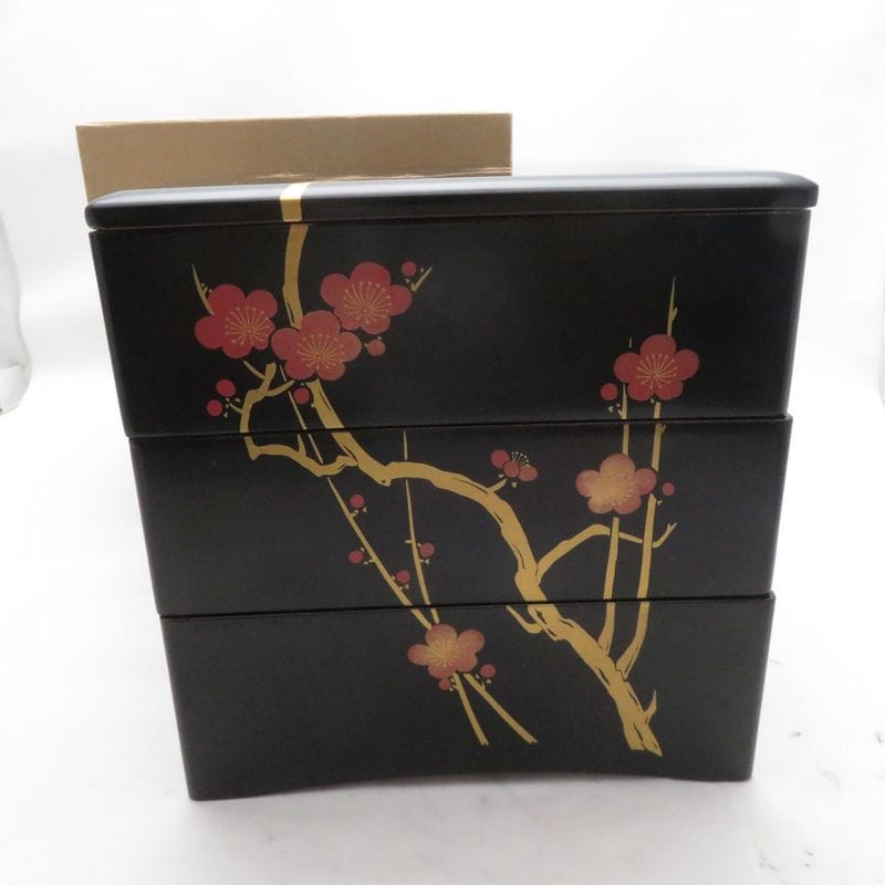 美品 六五三段重 会津塗 朱梅 6.5寸 SO3930Z 【中古】