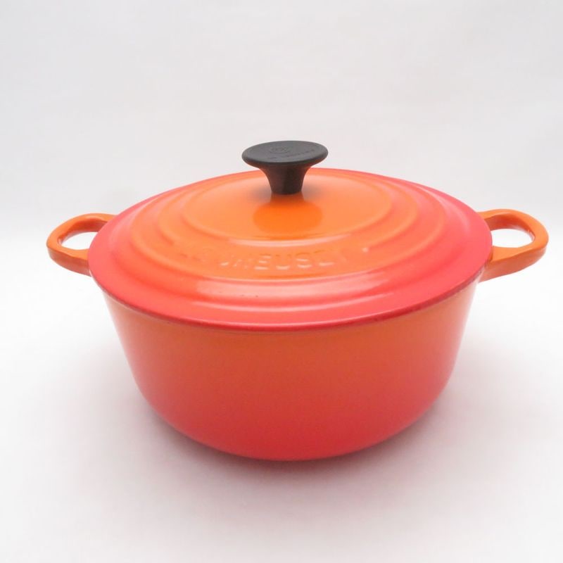 美品 Le Creuset ルクルーゼ ココットロンド 両手鍋 20cm 2.4L ホーロー ほうろう SC11159Z 【中古】