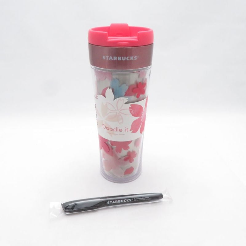 未使用 STARBUCKS スターバックス SAKURA 2018 クリア ステンレス クリエイトユアタンブラー 473ml スタバ 桜 サクラ SC11316L1 【中古】