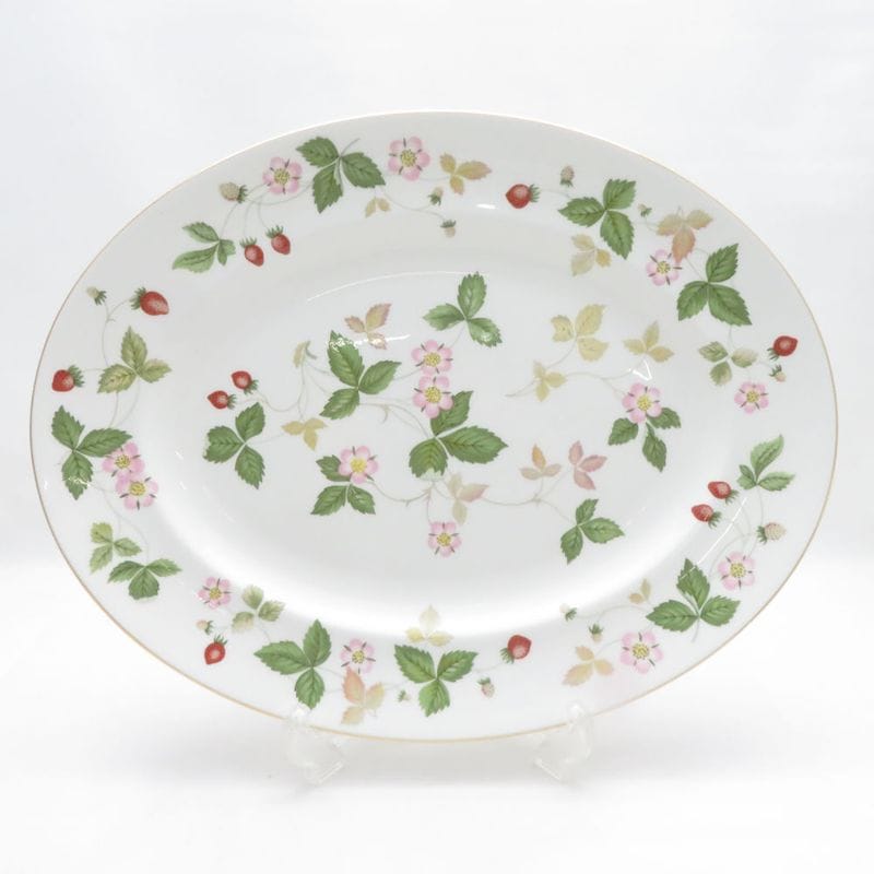 美品 WEDGWOOD ウェッジウッド ワイルドストロベリー オーバル皿 36cmプレート 楕円 大皿 SM5413X2 【中古】