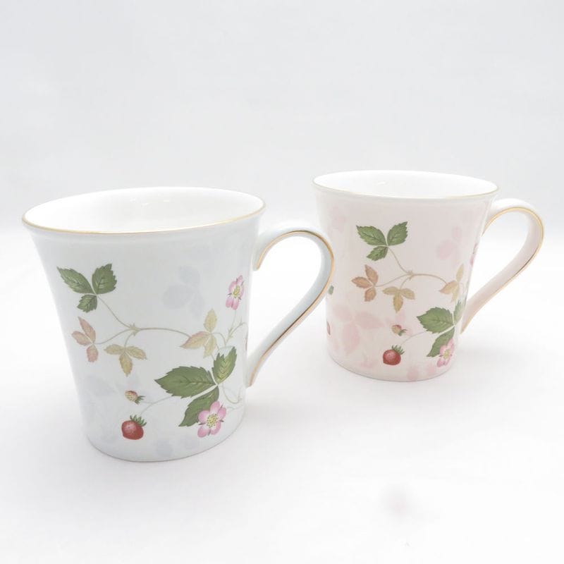 WEDGWOOD ウェッジウッド ワイルドストロベリー パステル マグカップ 2点 ペア コップ SM5414X2 【中古】