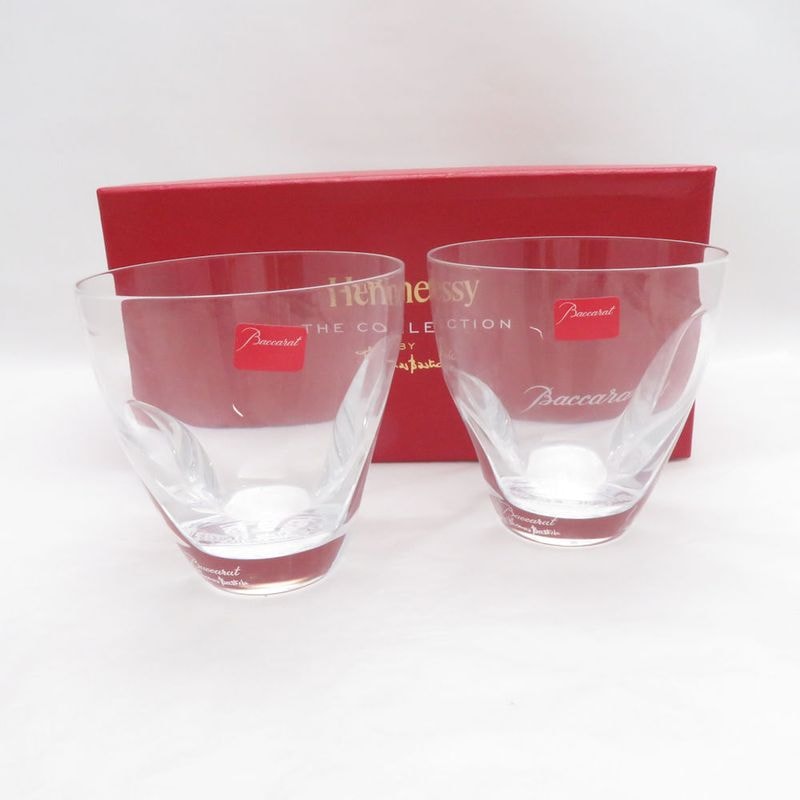 未使用 Baccarat バカラ ヘネシーコラボ ロックグラス 2点 ペア タンブラー トーマスバスティード SC11286L1 【中古】