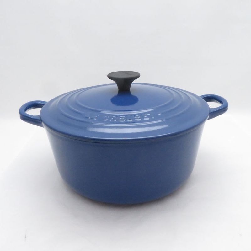 美品 Le Creuset ルクルーゼ ココットロンド 両手鍋 鋳物ホーロー 22cm 料理 調理器具 キッチン IH対応 SU14617Z 【中古】