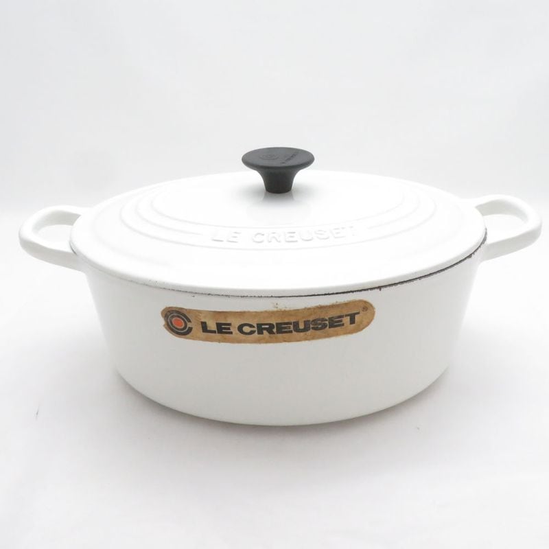 美品 Le Creuset ルクルーゼ ココットオーバル 両手鍋 鋳物ホーロー 25cm 料理 調理器具 キッチン IH対応 SU14619Z 【中古】