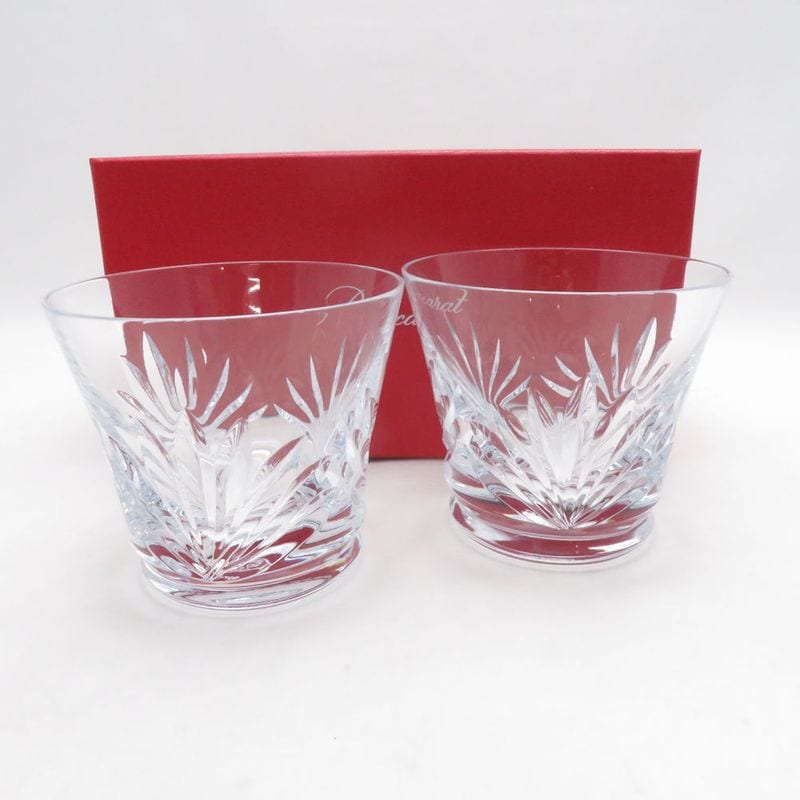 美品 Baccarat バカラ ルテシア 2024 タンブラー 2点 クリスタル ペア ロックグラス オールドファッション SU14554J1 【中古】