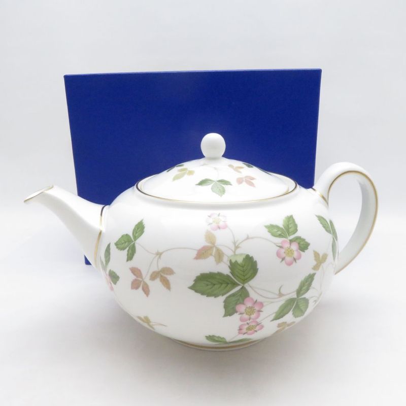 未使用 WEDGWOOD ウェッジウッド ワイルドストロベリー ティーポット 黒壺 旧ロゴ SM5482B3 【中古】