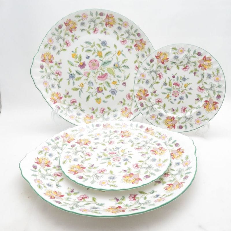 美品 MINTON ミントン ハドンホール 中皿 BBプレート 4枚 セット 20cm 31cm プレート SM5498B3 【中古】