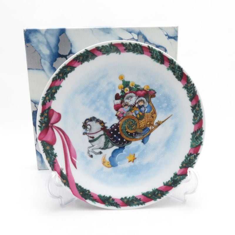 未使用 ROYAL COPENHAGEN ロイヤルコペンハーゲン Jingle Bells ジングルベル 飾り皿 20cmプレート クリスマス ケーキ 北欧 SU14699E1 【中古】