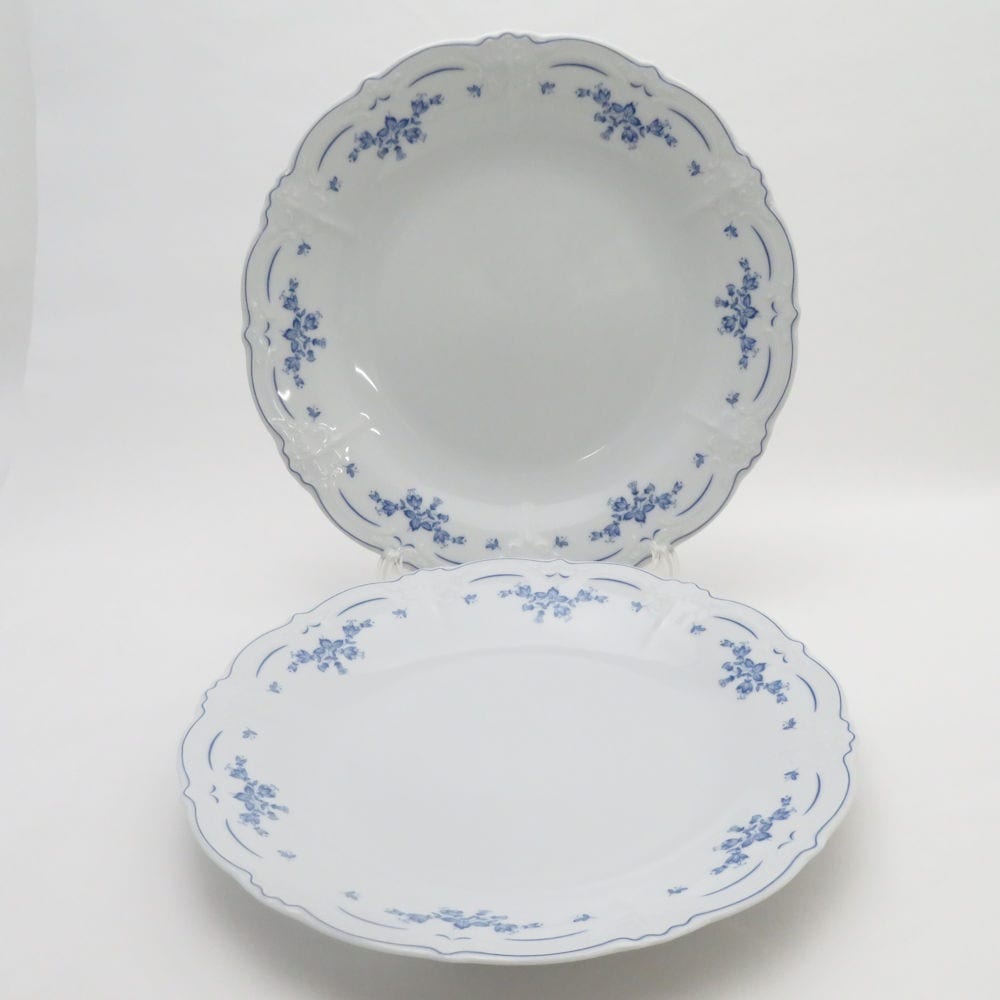 美品 HUTSCHENREUTHER フッチェンロイター Rebecca レベッカ 大皿 2枚 26cmプレート ペア ディナー SY9956J 【中古】