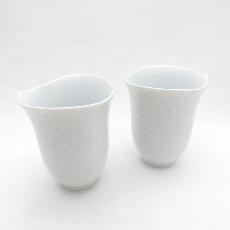 美品 MEISSEN マイセン 波の戯れ 55404 タンブラー 2点 ペア コップ フリーカップ SU14357X1 【中古】