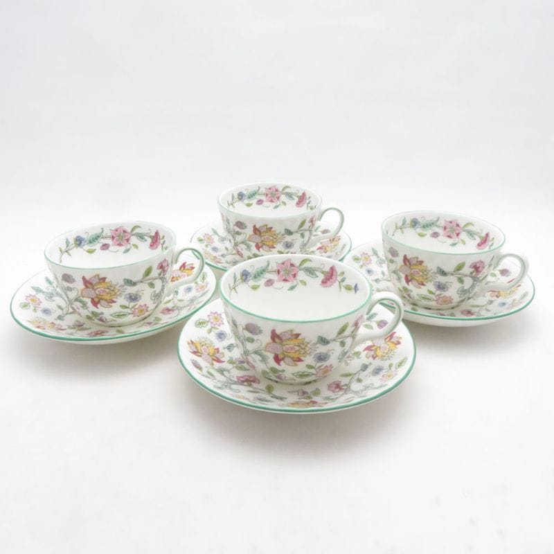 未使用 MINTON ミントン ハドンホール カップ＆ソーサー 4客 セット コーヒー ティー SN561X1 【中古】