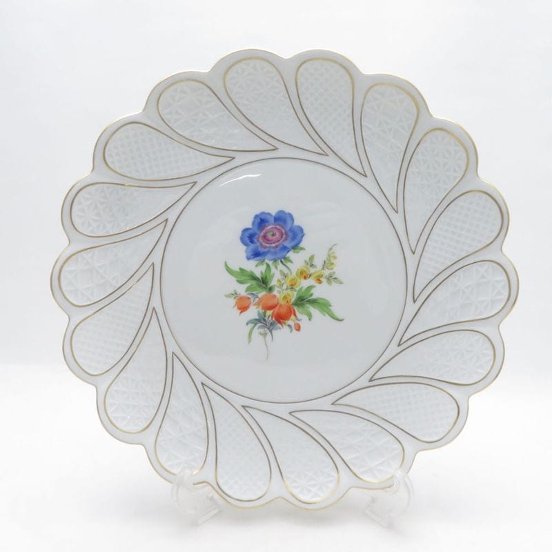 MEISSEN マイセン 三つ花 飾り皿 29cmプレート 大皿 フラワー SM5573K1 【中古】