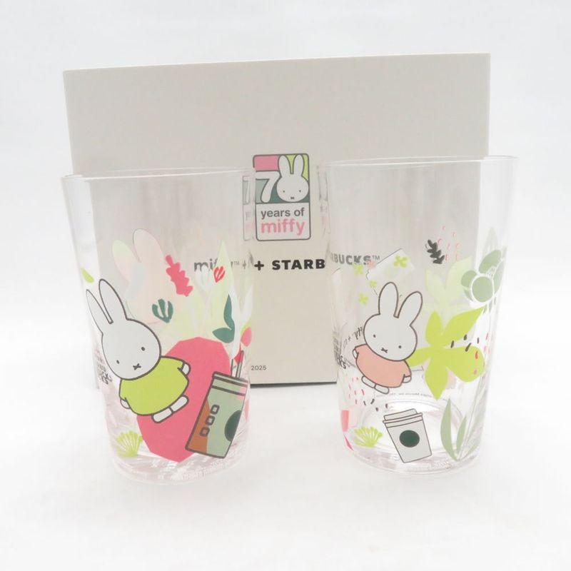 未使用 STARBUCKS スターバックス 韓国スターバックス ミッフィー70周年 グラス 2点 ペア 海外 スタバ コップ タンブラー SU14665L1 【中古】