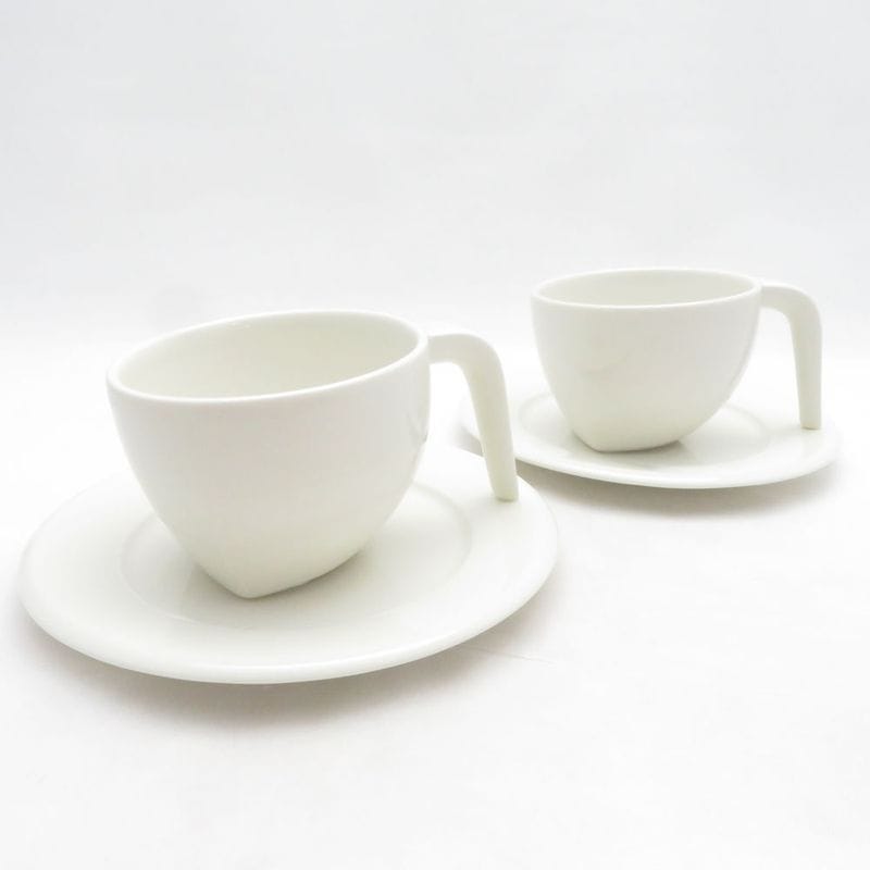 美品 iittala イッタラ EGO エゴ カップ＆ソーサー 2客 ペア 廃盤 北欧 フィンランド SC11263B1 【中古】