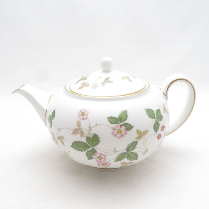 ウェッジウッド ワイルドストロベリー ティーポット Lサイズ 1200cc 茶器 英国 金彩 SU14390B3 WEDGWOOD ウェッジウッド ワイルドストロベリー ティーポット Lサイズ
