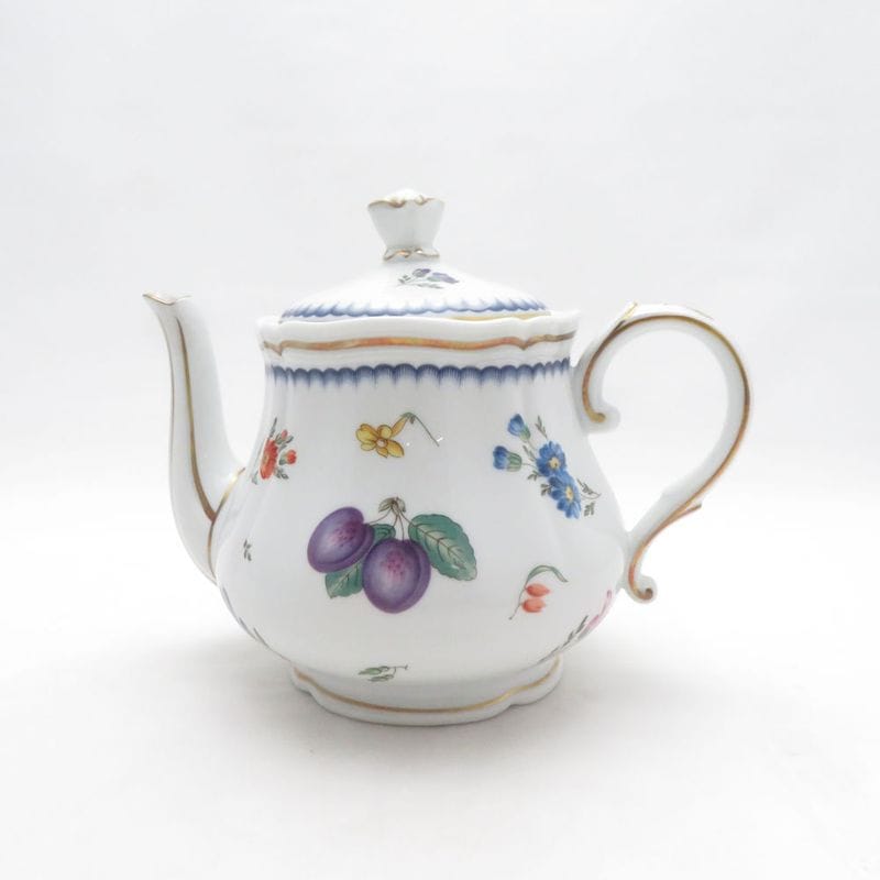 美品 Richard Ginori リチャードジノリ イタリアンフルーツ ティーポット 茶器 金彩 花柄 フラワー SU14442B1 【中古】
