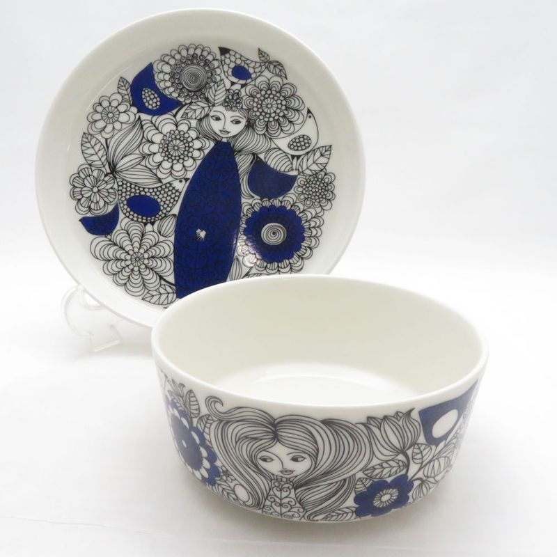 ARABIA アラビア Pastoraali パストラーリ ボウル 中皿 2点 セット 12cm/18cmプレート 深皿 北欧 SC11295P1 【中古】